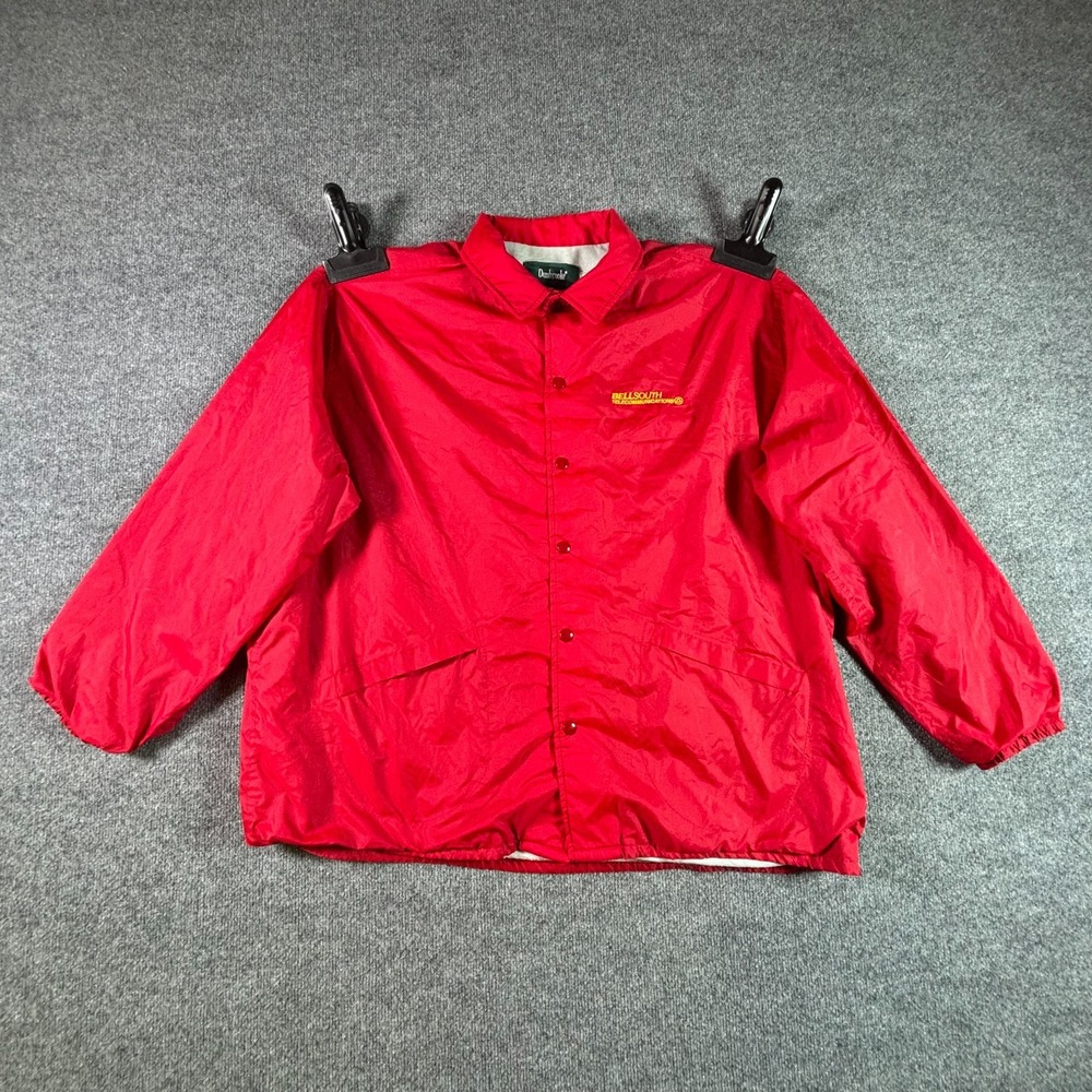Vintage Dunbrooke Windbreaker Jacket Men's 2XL Red Nylon Hiking Western Snap USA